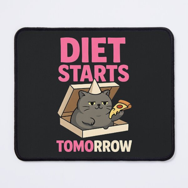 Item preview, Diet Starts Tomorrow – Funny Lazy Cat Humor designed and sold by Taans-Creation.