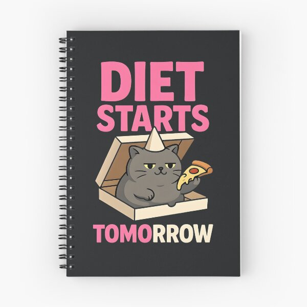 Item preview, Diet Starts Tomorrow – Funny Lazy Cat Humor designed and sold by Taans-Creation.