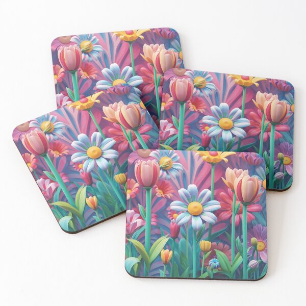 Item preview, Vibrant Dreamy Floral Garden - Colorful Pastel Maximalist Flowers designed and sold by HuzzyPrints.