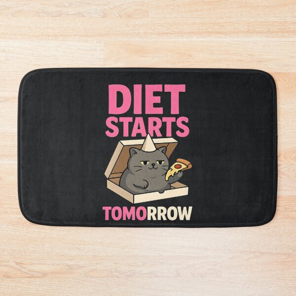 Item preview, Diet Starts Tomorrow – Funny Lazy Cat Humor designed and sold by Taans-Creation.