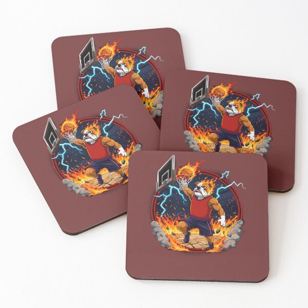 Item preview, Bulldog Slam Dunk - Fire and Lightning Basketball Art designed and sold by Culture Atlas .