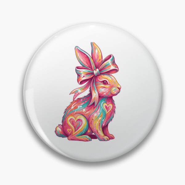 Item preview, bunny coquette bow, Brushstroke bunny easter, pink bunny, easter, retro easter, Girls easter, preppy easter designed and sold by DesignDenDo ⭐⭐⭐⭐⭐.