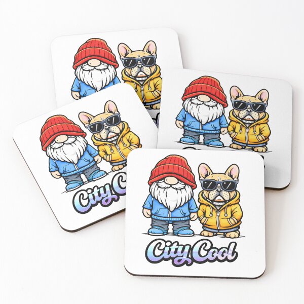 Item preview, City Cool Gnome & Frenchie Urban Street Art Illustration designed and sold by Moriarty's Digital Visions.