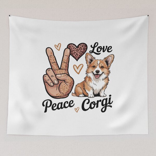 Item preview, Peace Love Corgi Animal Lover Pet Dog Puppy Owner Men Women designed and sold by angolinnArt.