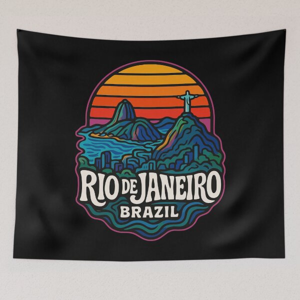 Item preview, Rio De Janeiro Brazil Retro Trippy Travel designed and sold by TomFrontierArt.