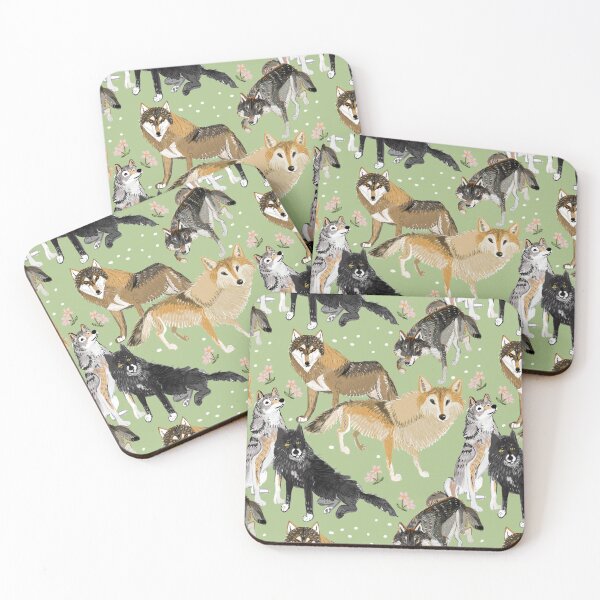 Item preview, Winter Wolf pattern in light green designed and sold by belettelepink.