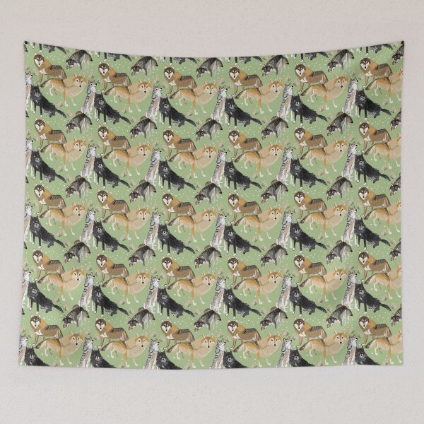 Item preview, Winter Wolf pattern in light green designed and sold by belettelepink.