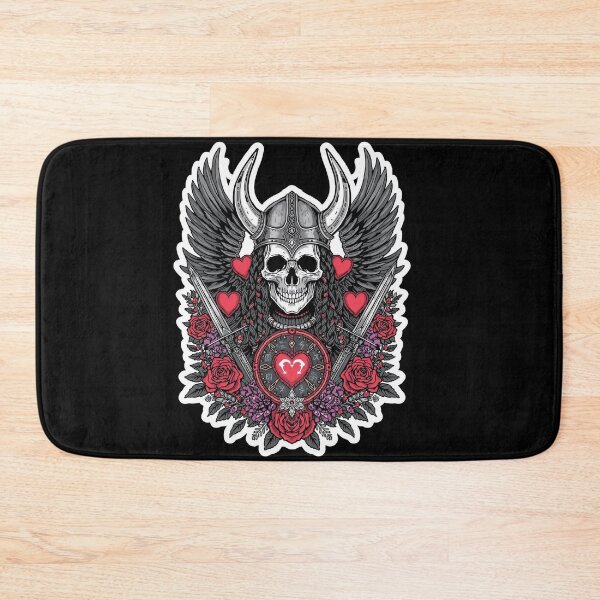 Item preview, Valkyrie Skull Love Warrior Wings and Roses designed and sold by Bone & Blade.