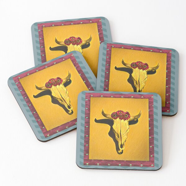 Item preview, Skull, Red Flowers and Textile  designed and sold by oh-bi-me.