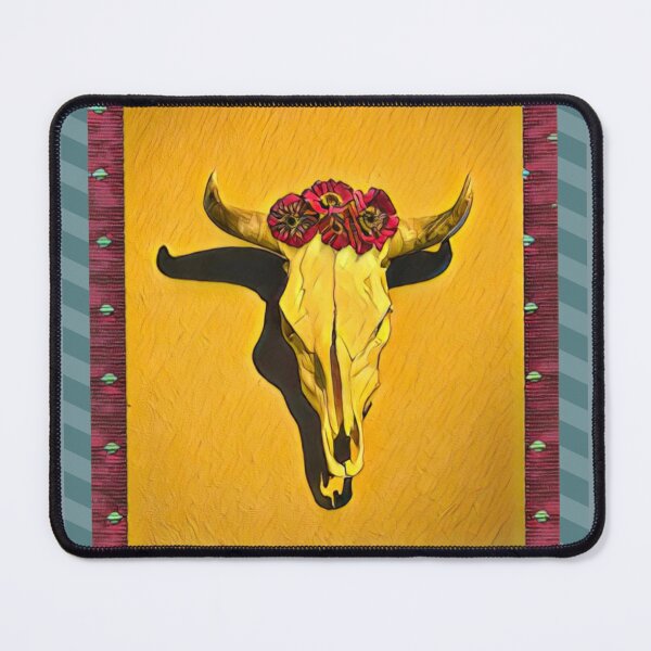 Item preview, Skull, Red Flowers and Textile  designed and sold by oh-bi-me.