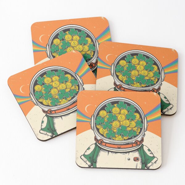 Item preview, Lucky Clover Astronaut Space Illustration designed and sold by PMTaurus.
