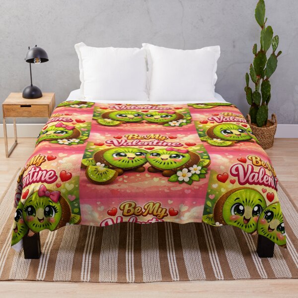 Item preview, Cute Kiwi Couple Be My Valentine - Sweet Fruit Love Art designed and sold by Dreamy Armine Art.