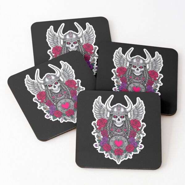 Item preview, Valkyrie Skull Love Warrior Wings and Roses designed and sold by Bone & Blade.