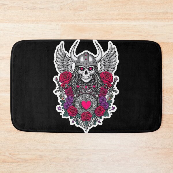 Item preview, Valkyrie Skull Love Warrior Wings and Roses designed and sold by Bone & Blade.