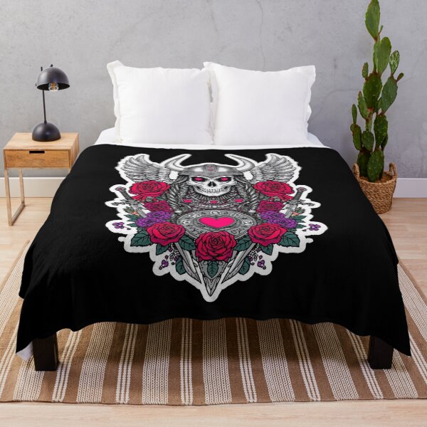Item preview, Valkyrie Skull Love Warrior Wings and Roses designed and sold by Bone & Blade.