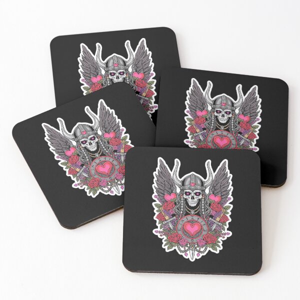 Item preview, Valkyrie Skull Love Warrior Wings and Roses designed and sold by Bone & Blade.