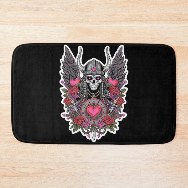Item preview, Valkyrie Skull Love Warrior Wings and Roses designed and sold by Bone & Blade.
