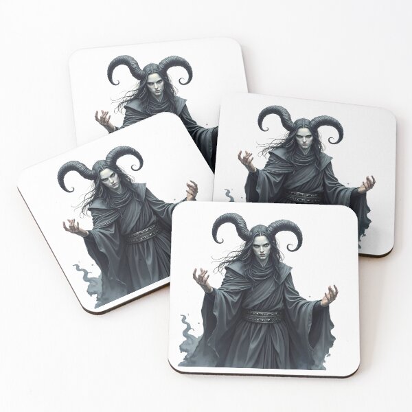 Item preview, The Horned Shadowcaster Fantasy Dark Art designed and sold by ART ATTACK ZONE.