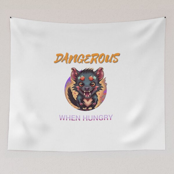 Item preview, DANGEROUS WHEN HUNGRY | Funny Tasmanian Devil Art | Cute but Fierce Animal Monster Graphic designed and sold by SergioMiklos.