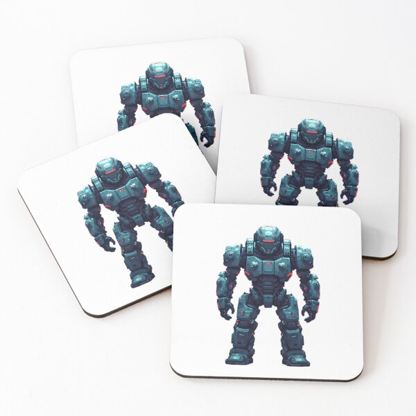 Item preview, Teal Sentinel Armored Mech Unit Robot Cyborg designed and sold by ART ATTACK ZONE.