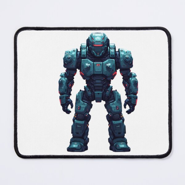 Item preview, Teal Sentinel Armored Mech Unit Robot Cyborg designed and sold by ART ATTACK ZONE.