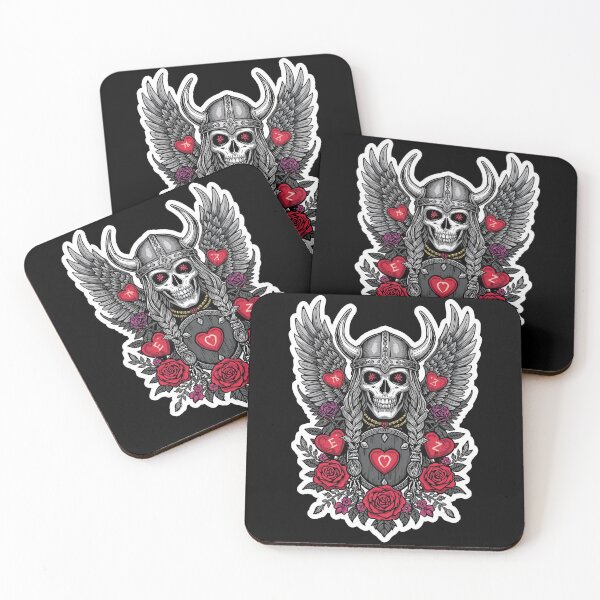 Item preview, Valkyrie Skull Love Warrior Wings and Roses designed and sold by Bone & Blade.