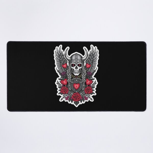 Item preview, Valkyrie Skull Love Warrior Wings and Roses designed and sold by Bone & Blade.