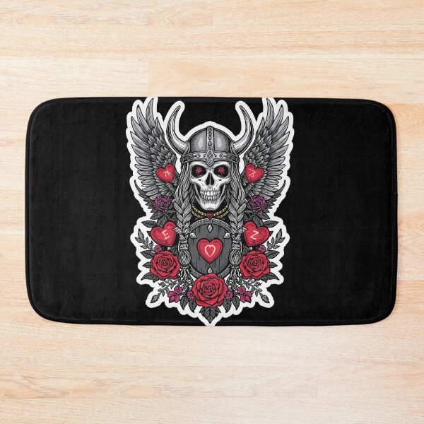 Item preview, Valkyrie Skull Love Warrior Wings and Roses designed and sold by Bone & Blade.