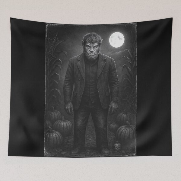 Item preview, Wolfman Full Moon Halloween Portrait – Absurd Cult Co. designed and sold by Absurd Cult Co..
