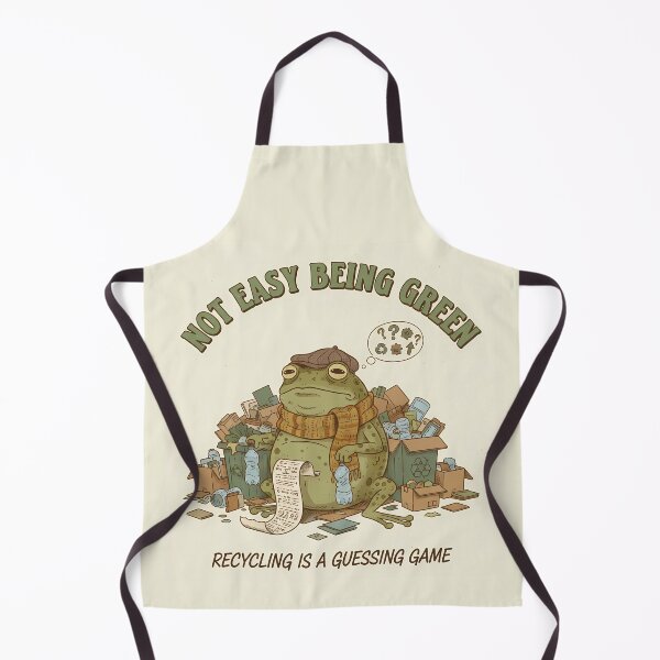 Item preview, Funny Grumpy Frog Recycling - Not Easy Being Green Illustration designed and sold by Lu7u.