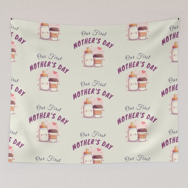 Item preview, Our first Mother's Day, milk bottle and coffee mug designed and sold by LiskoDesign.
