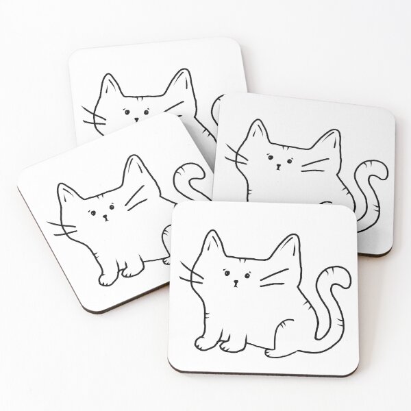 Item preview, Cute Minimalist Cat Line Art – Simple Black & White Cat Illustration designed and sold by Onehappyhook.