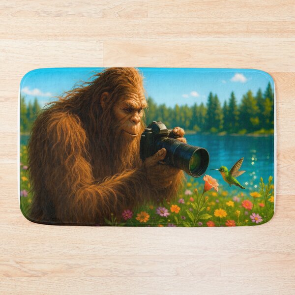 Item preview, Sasquatch Wildlife Photographer – Funny Fantasy Bigfoot Nature Art designed and sold by WilderRoads.