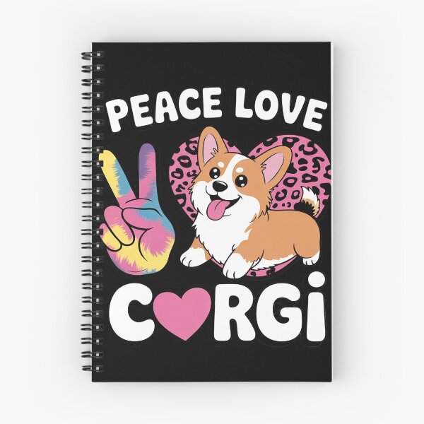 Item preview, Tie Dye Peace Love Leopard Black And White Corgi Dog designed and sold by angolinnArt.
