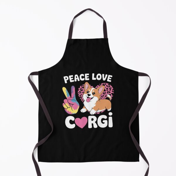 Item preview, Tie Dye Peace Love Leopard Black And White Corgi Dog designed and sold by angolinnArt.