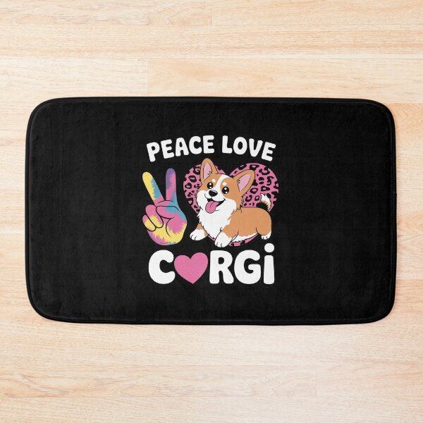 Item preview, Tie Dye Peace Love Leopard Black And White Corgi Dog designed and sold by angolinnArt.