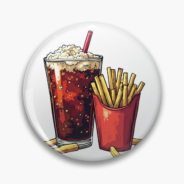 Item preview, Retro Diner Duo Cola & Fries Fast Food designed and sold by ART ATTACK ZONE.