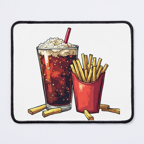 Item preview, Retro Diner Duo Cola & Fries Fast Food designed and sold by ART ATTACK ZONE.