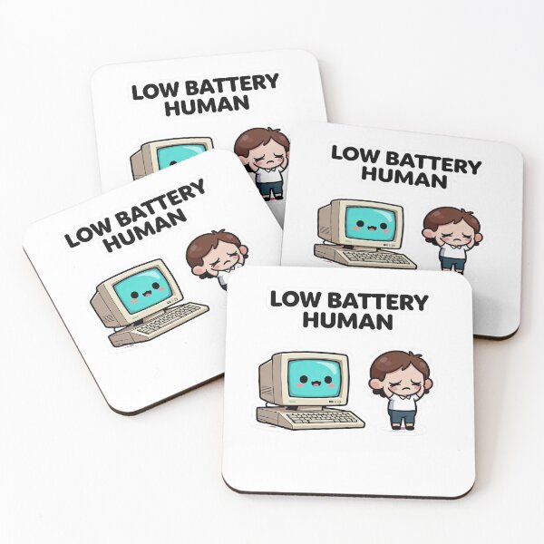 Item preview, Low Battery Human – Funny Tech Humor designed and sold by  Bold Border Studio..