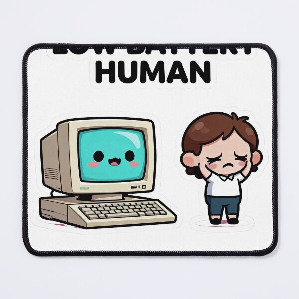 Item preview, Batería baja humana – Humor tecnológico divertido designed and sold by  Bold Border Studio..