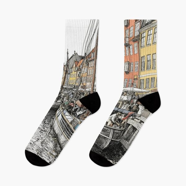 Item preview, Canal with boats in Nyhavn, Copenhagen designed and sold by sid1802.