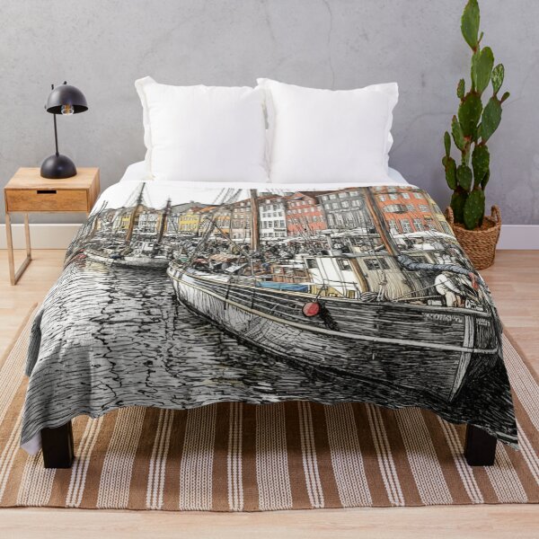Item preview, Canal with boats in Nyhavn, Copenhagen designed and sold by sid1802.