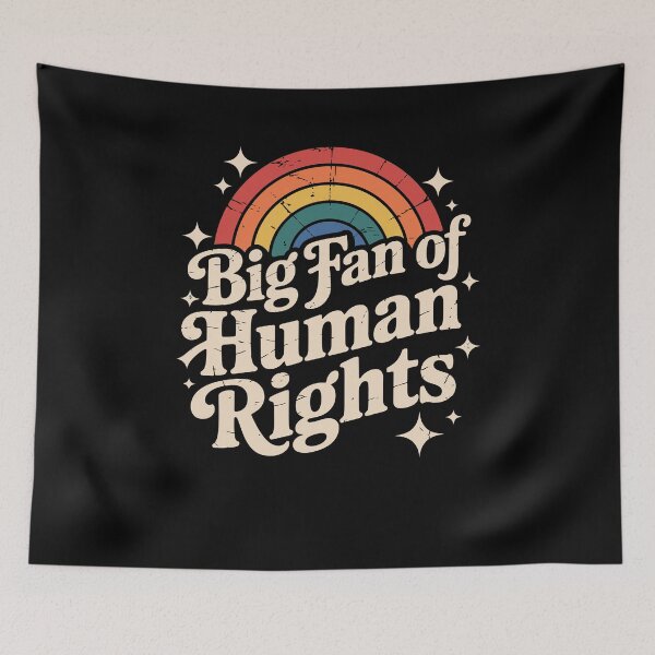 Item preview, Big Fan of Human Rights Retro Rainbow designed and sold by tmerchtrends.