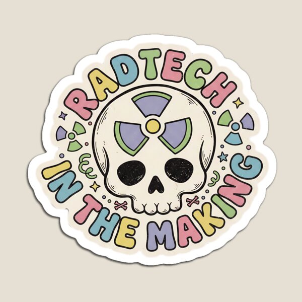 Aperçu de l'œuvre Futur(e) technicien(ne) en radiologie | Adorable crâne pastel d'étudiant(e) en radiologie créée et vendue par MyProfessionaltees.