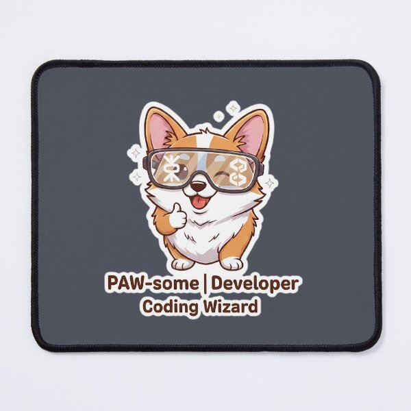 Item preview, Cute Corgi Developer - PAW-some Coding Wizard Sticker designed and sold by Dreamy Armine Art.