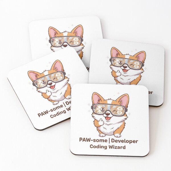 Item preview, Cute Corgi Developer - PAW-some Coding Wizard Sticker designed and sold by Dreamy Armine Art.