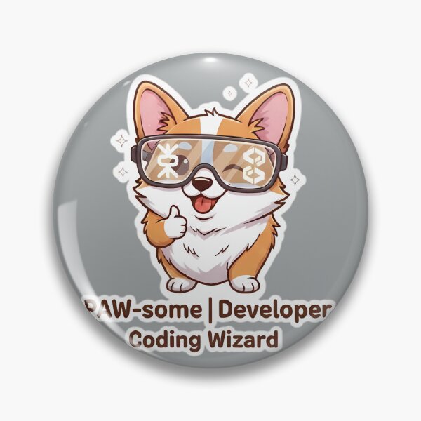 Item preview, Cute Corgi Developer - PAW-some Coding Wizard Sticker designed and sold by Dreamy Armine Art.