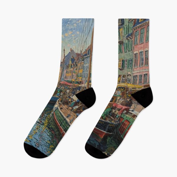 Item preview, Canal with boats in Nyhavn, Copenhagen designed and sold by sid1802.