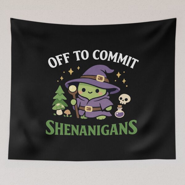 Item preview, Off to Commit Shenanigans Wizard Frog designed and sold by FreshVibe Prints.