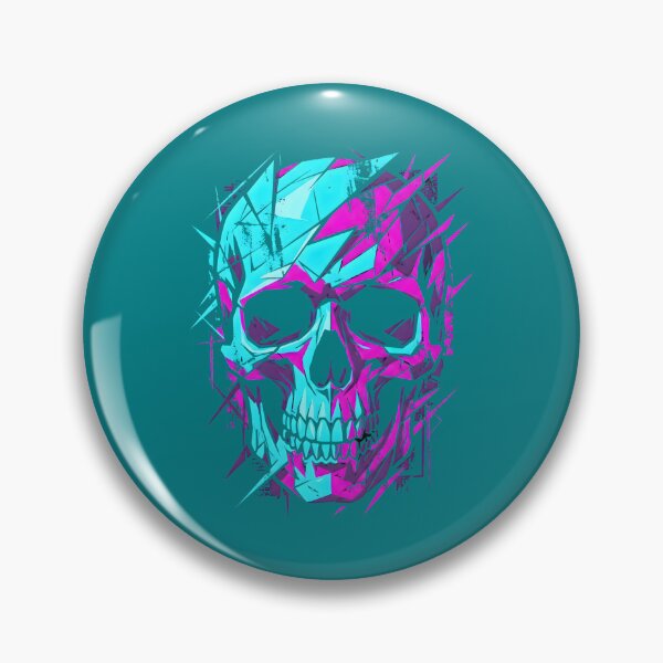 Item preview, Cyberpunk Glitch Skull Shattered Neon Geometry 2026 designed and sold by MarCinu Art.